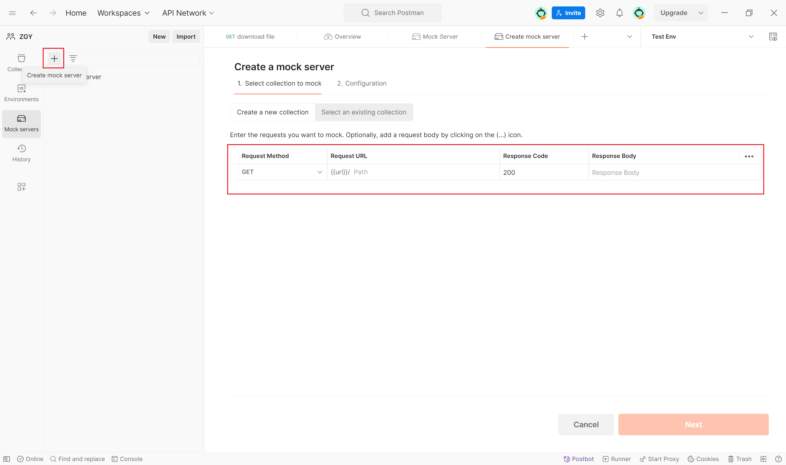 enable and utilize the Mock server in Postman