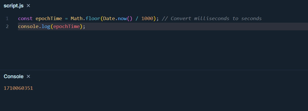 convert date to epoch time in JavaScript