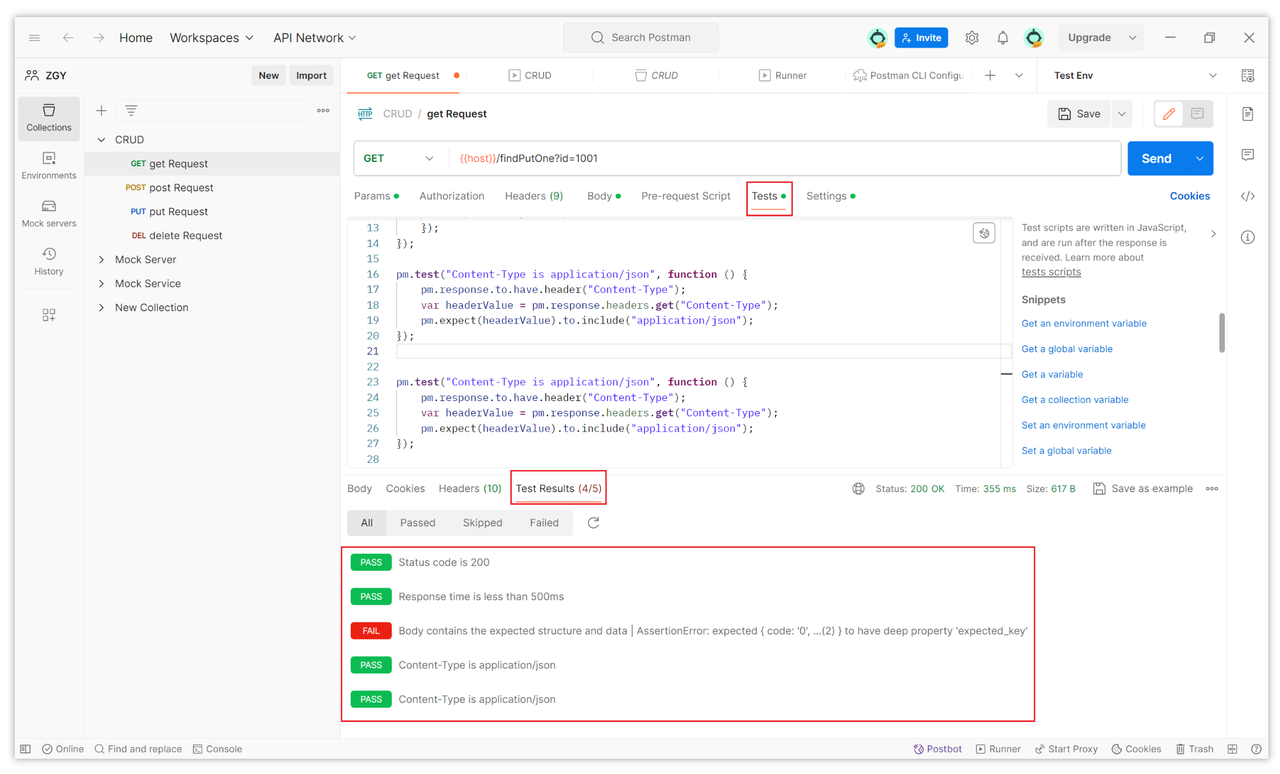 How to perform assertion testing in Postman